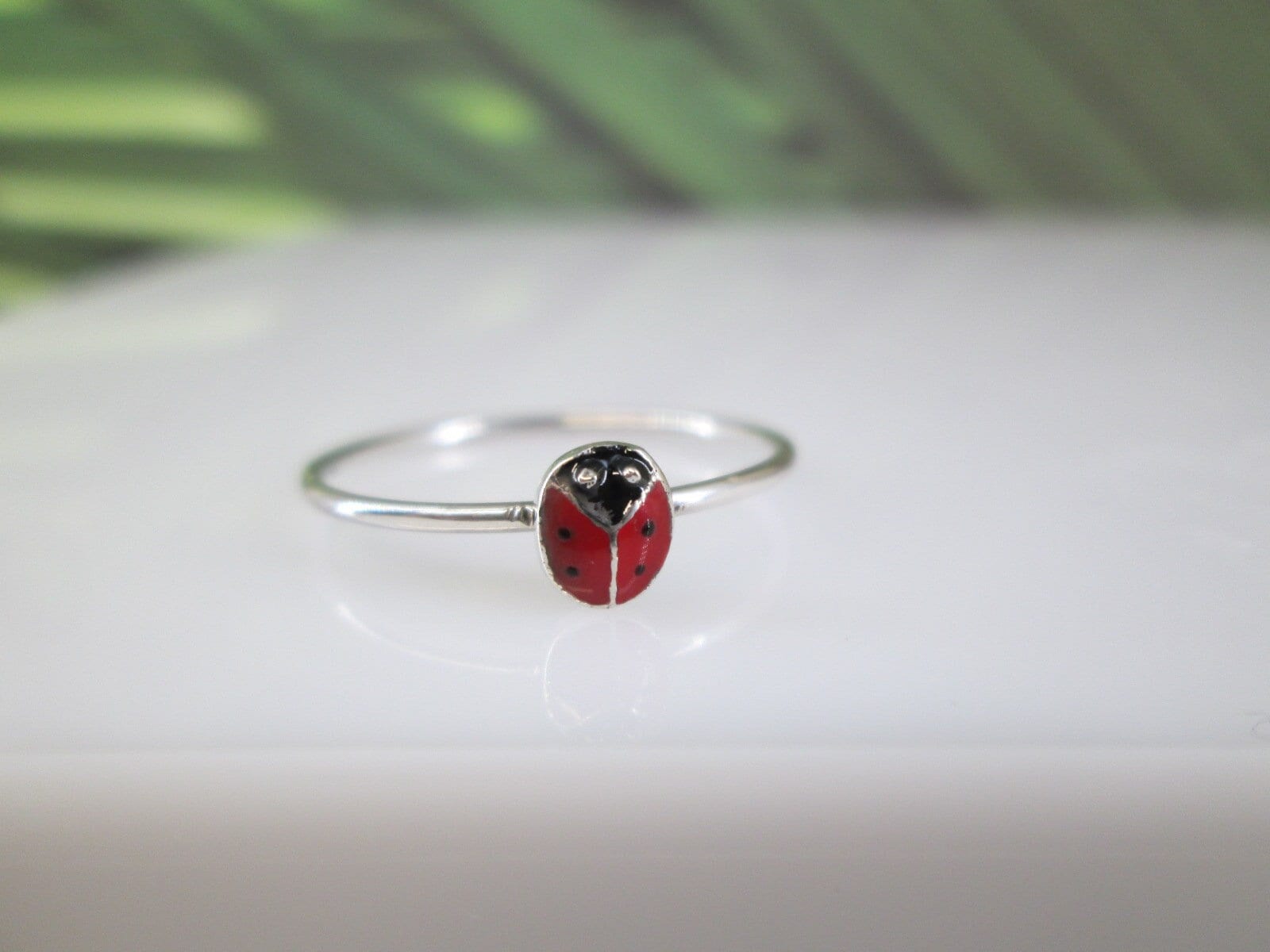 Sterling Silver LADYBUG Ring>ladybug Ring,925 Ladybird Ring