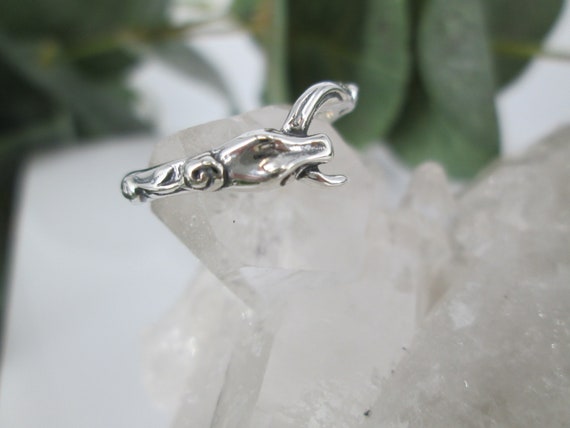 Sterling Silver SNAKE Ouroboros Ring>Tail Devoure… - image 4