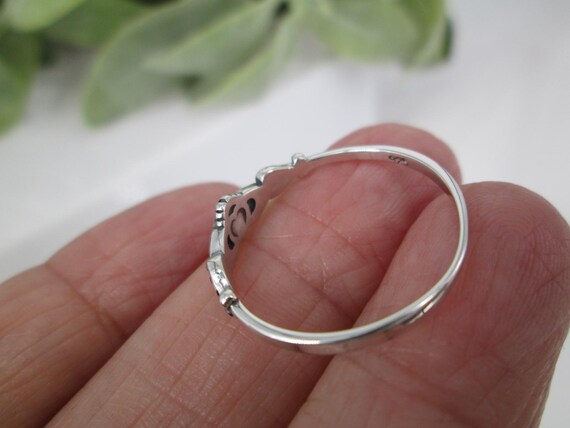 Tiny Claddagh Ring,925 Sterling Opal Claddagh Rin… - image 7