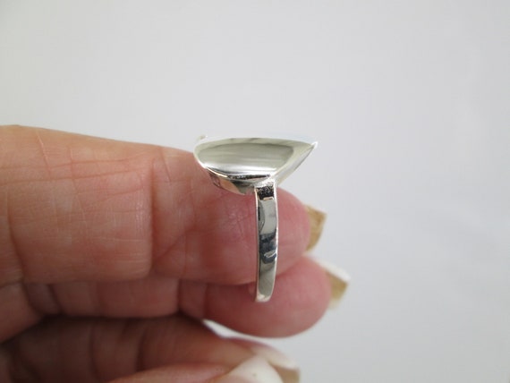 Bague Coeur Argent 925 Taille 58 - Vintage Poinçon T58 - Unisexe - Occasion Jamais Portée