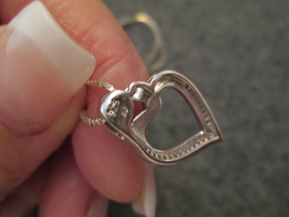 Genuine DIAMOND HEART Mother/Child Necklace>Diamo… - image 6