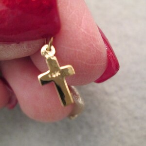 Tiny Solid 14kt.Gold CROSS Pendant/Charm>14kt.Gold Cross,Dainty 14kt.Gold Cross,14kt.Cross Pendant,Cross Charm,Gold Cross,Tiny Gold Cross image 4