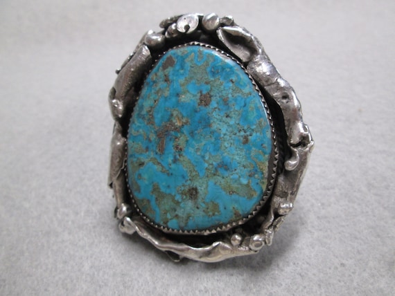 Navajo Turquoise Sterling Ring>925 Genuine MORENC… - image 1