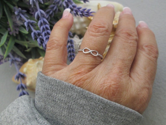 Dainty Sterling Silver INFINITY Ring>925 Infinity… - image 1