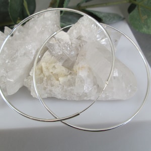 Large Sterling Hoop Earrings>925Sterling Silver Large Hoops,1.5mm X 70mm,Big Round Hoops,Silver Hoops,Endless hoops,Thin Large Hoop Earrings