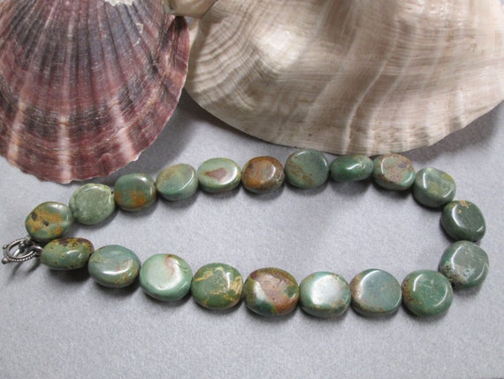 Southwestern TURQUOISE Necklace>Earthy genuine Tu… - image 2