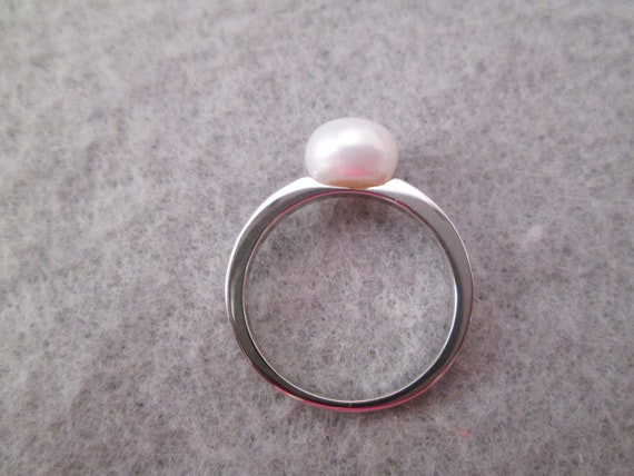 925 Sterling PEARL Ring>Simulated Diamonds>925 Pe… - image 4