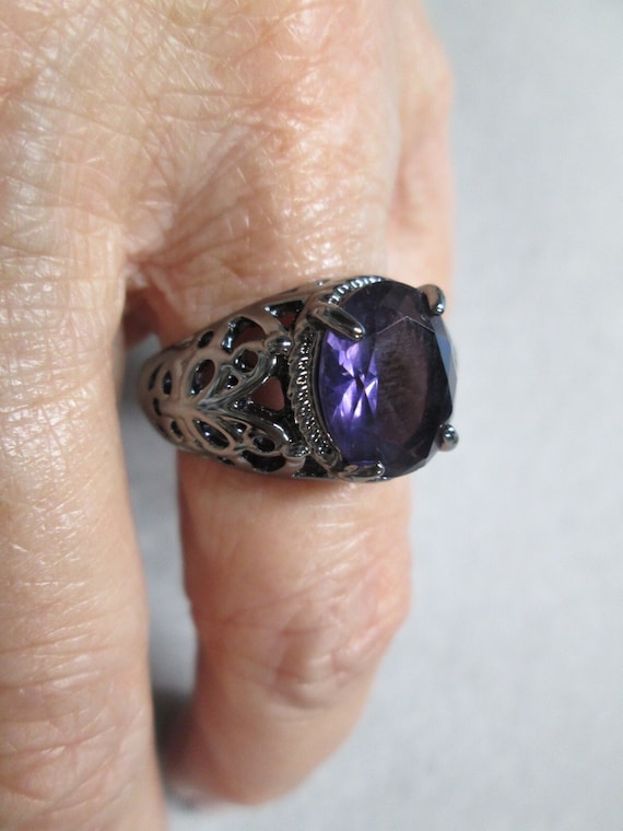 Amethyst Ring>Silver Amethyst ring,Birthstone ring