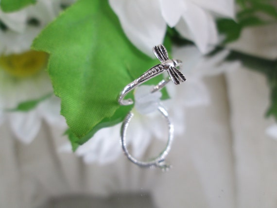 Adjustable 925 Sterling DRAGONFLY TOE Ring/MIDI R… - image 3