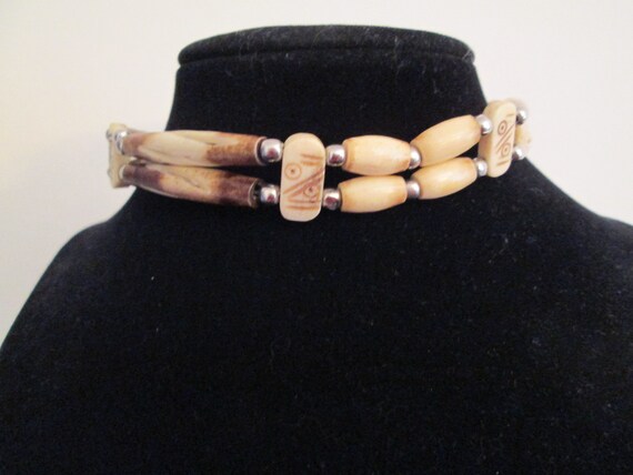 Tribal CHOKER>Wood/Resin Choker Necklace,Vintage … - image 3