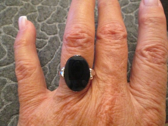 925 STERLING Silver Genuine ONYX Ring>925 Onyx ri… - image 6