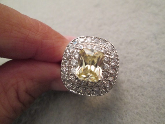 925 Sterling faux Canary Diamond and Cubic Zircon… - image 5