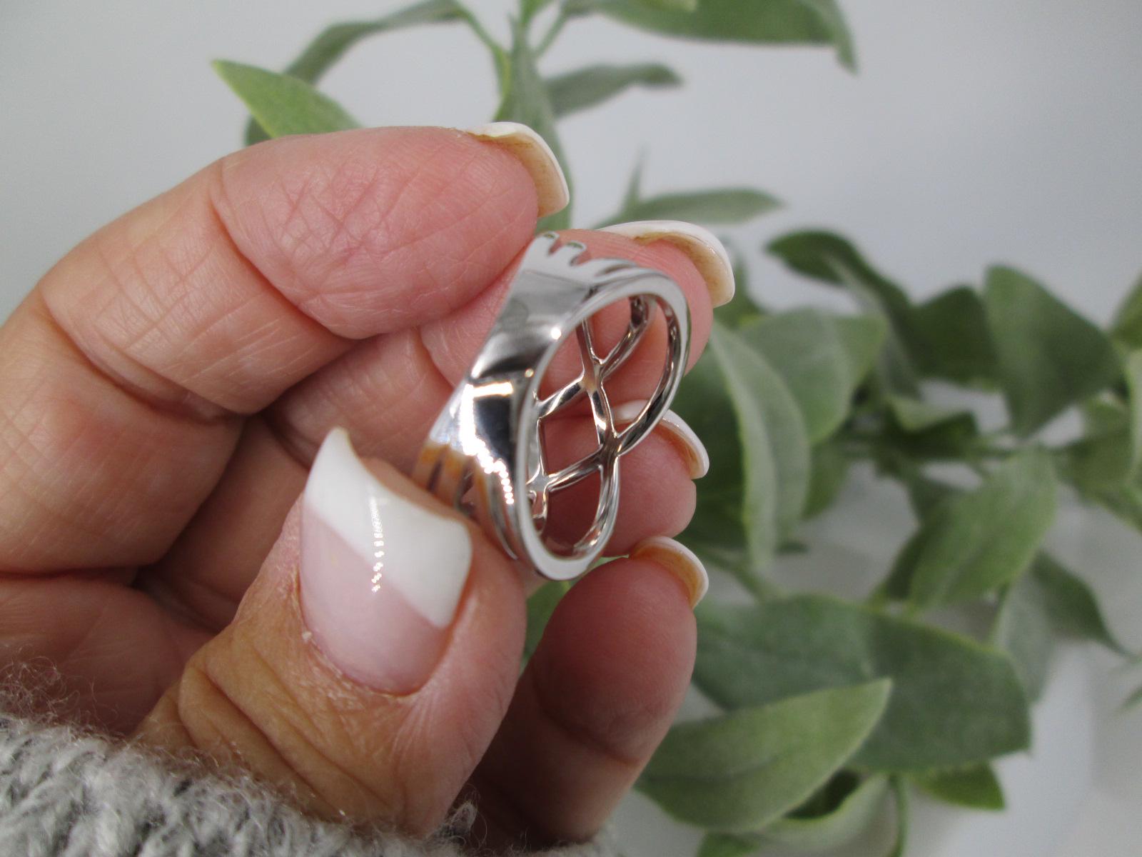Wide Sterling Woven Band>925 Sterling Cris Cross Pattern