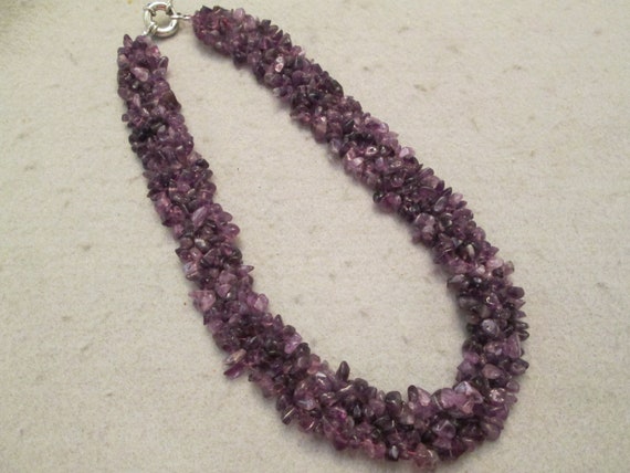 Genuine AMETHYST Necklace>Amethyst Necklace,Thick Amethyst necklace,Birthstone Jewelry,Vintage Amethyst Necklace,Amethyst jewelry