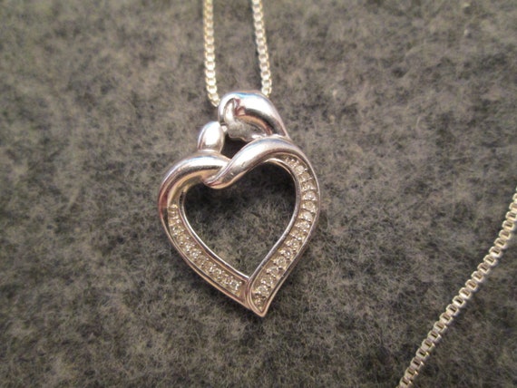 Genuine DIAMOND HEART Mother/Child Necklace>Diamo… - image 2