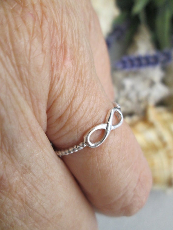 Dainty Sterling Silver INFINITY Ring>925 Infinity… - image 9