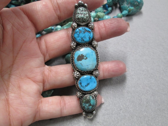 Native American Sterling Silver Genuine TURQUOISE… - image 2