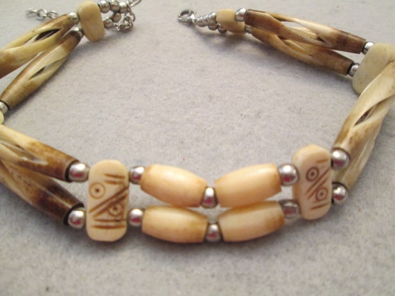 Tribal CHOKER>Wood/Resin Choker Necklace,Vintage … - image 1