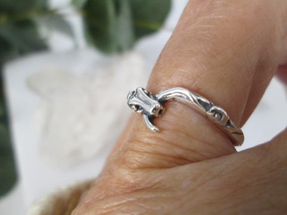 Sterling Silver SNAKE Ouroboros Ring>Tail Devoure… - image 3