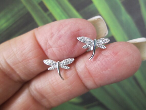 Sterling Silver Ear Studs - Dragonfly Sterling Silver Ear Studs - Dragonfly