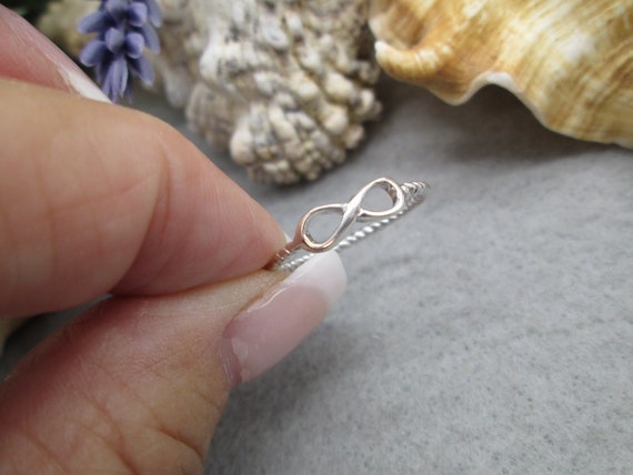 Dainty Sterling Silver INFINITY Ring>925 Infinity… - image 3