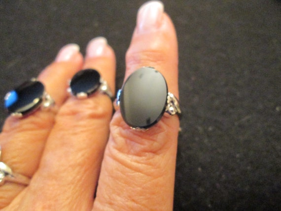 925 STERLING Silver Genuine ONYX Ring>925 Onyx ri… - image 5