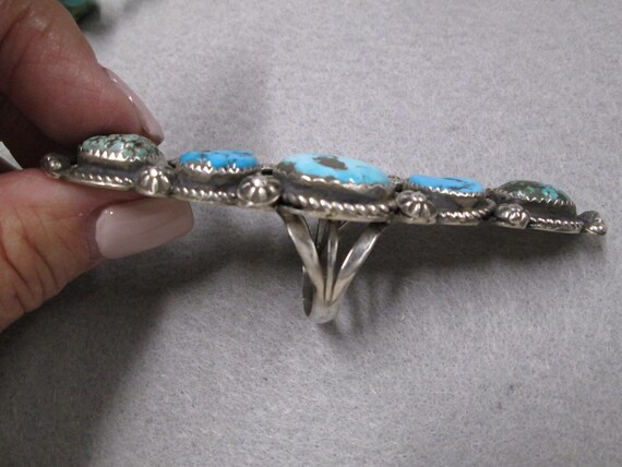 Native American Sterling Silver Genuine TURQUOISE… - image 5