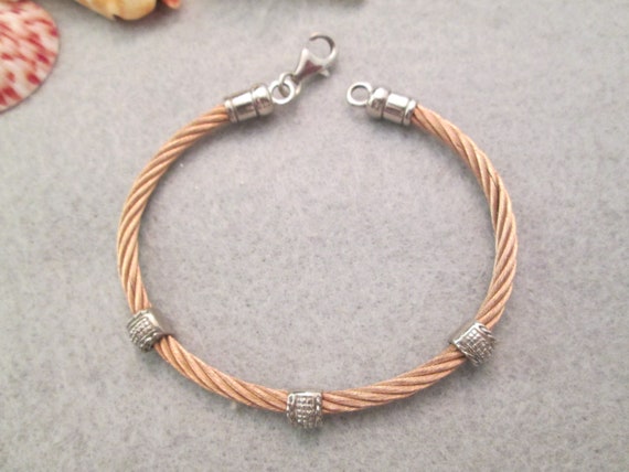 Rose Gold over Stainless Steel & 925 Sterling Bra… - image 2
