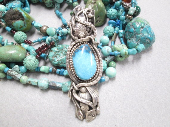 Native American Genuine Turquoise SNAKE Ring>925 … - image 3