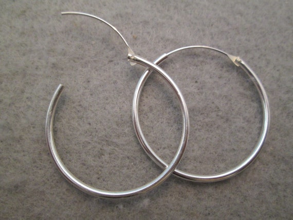 925 Sterling Silver HOOP Earrings>925 Hoops,925 E… - image 1