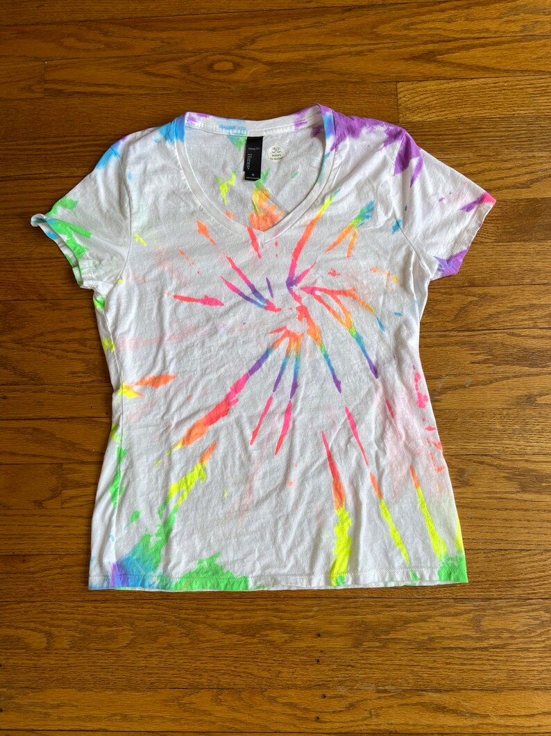 Womens Tie Dye Vneck Tshirt Etsy