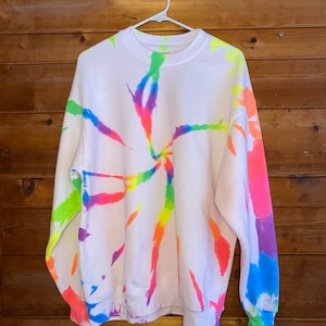 Bright Neon 90's Vibe Tie-Dye Sweatshirt