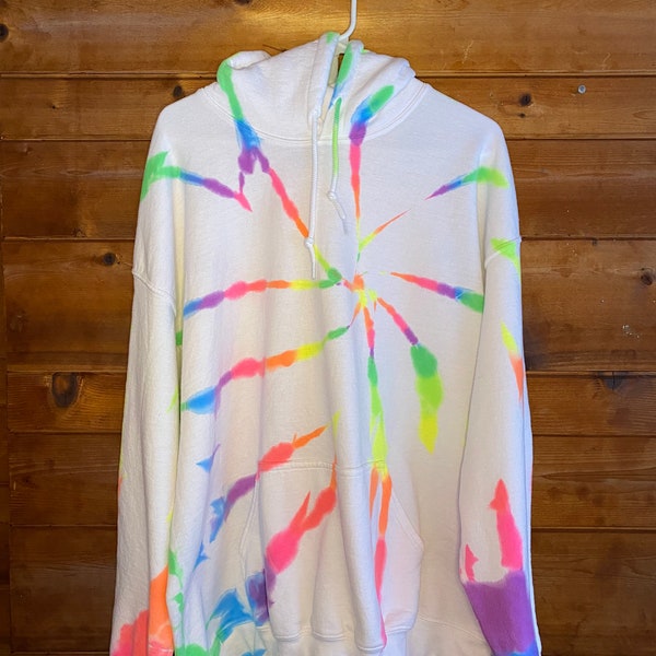 Bright Neon 90’s Vibe Tie-Dye Hoodie