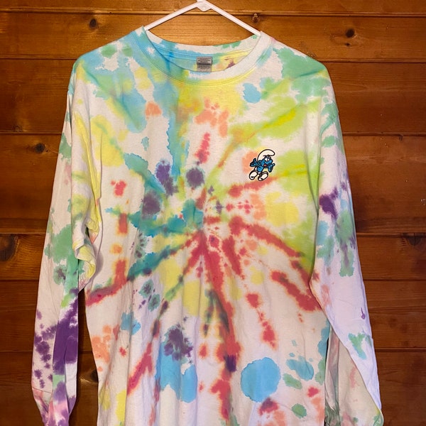 Swirly Rainbow Tie-Dye Long Sleeve Shirt