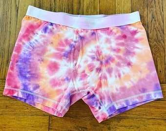 Swirly Rainbow Tie Dye Men's Boxer Briefs