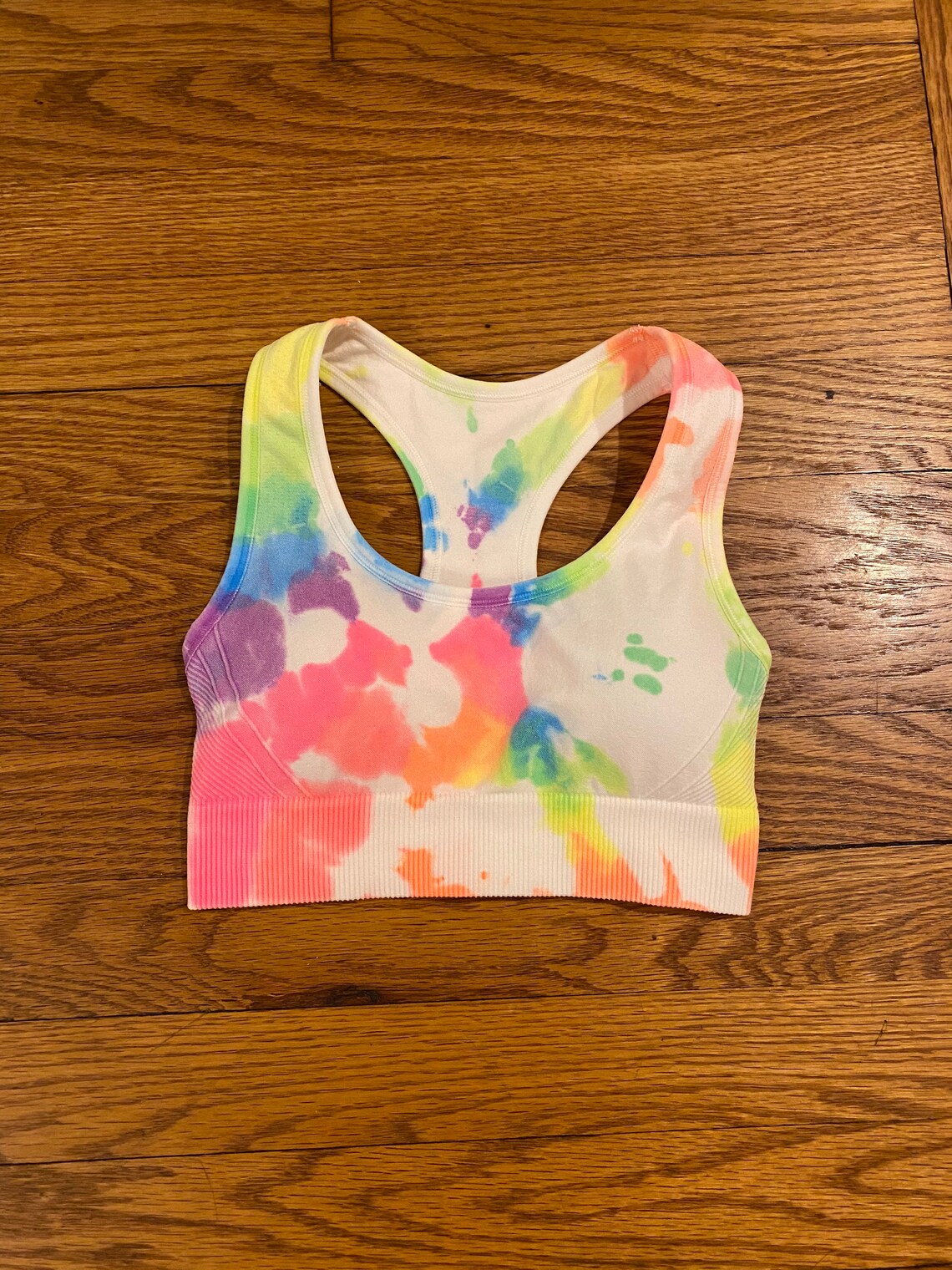 Neon Rainbow Tie Dye Sports Bra Etsy
