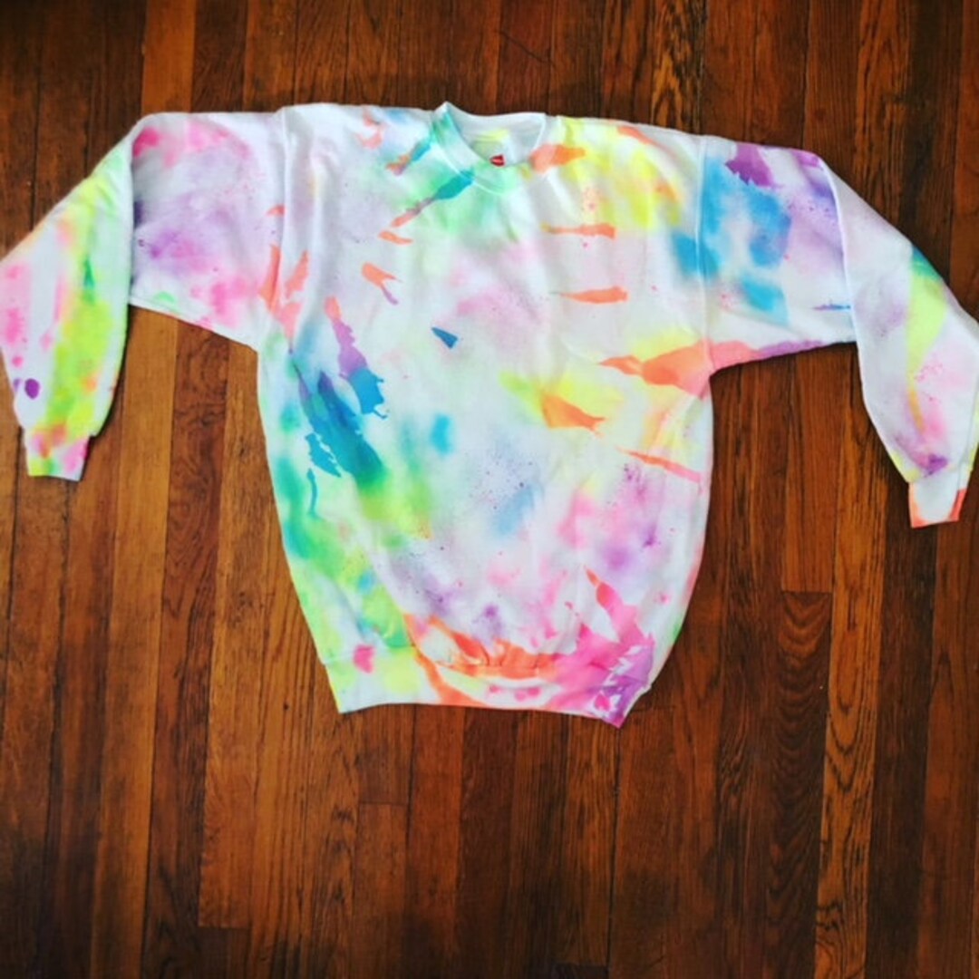 90 s Style Neon Tie dye Sweatshirt Etsy UK
