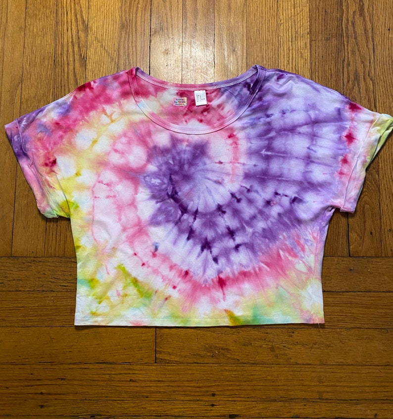 Rainbow Ice Dye Tie-Dye Crop Top