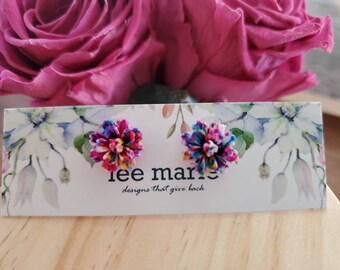 Tie Dye Rose Stud Earrings