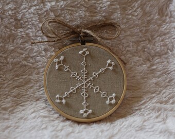 French Knot Snowflake Embroidery Hoops