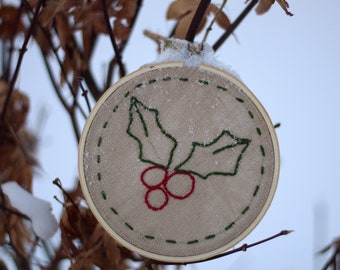 Holly Embroidery Hoop