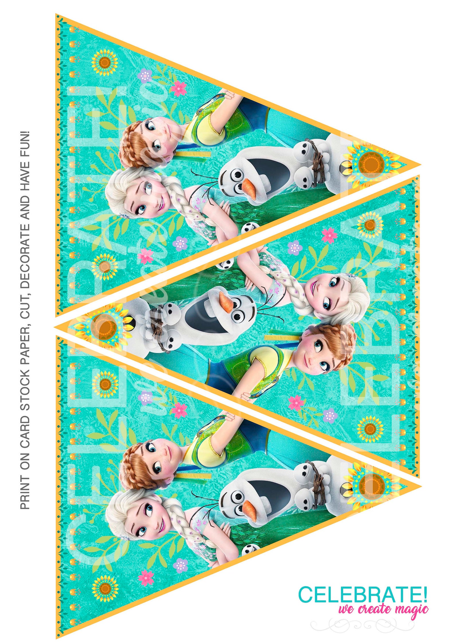 Frozen Fever Banner Frozen Party Frozen Printable Birthday Etsy