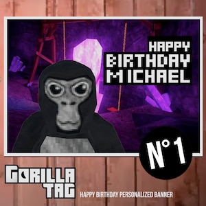 Gorilla Tag personalized Birthday party banner
