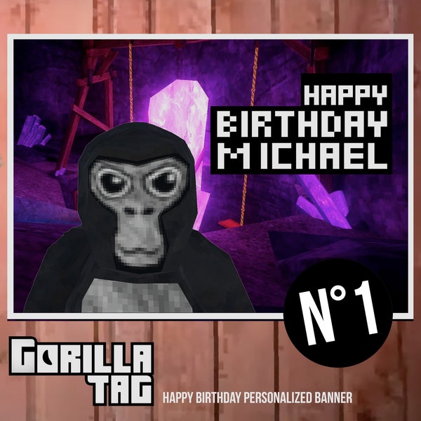 Gorilla Tag personalized Birthday party banner