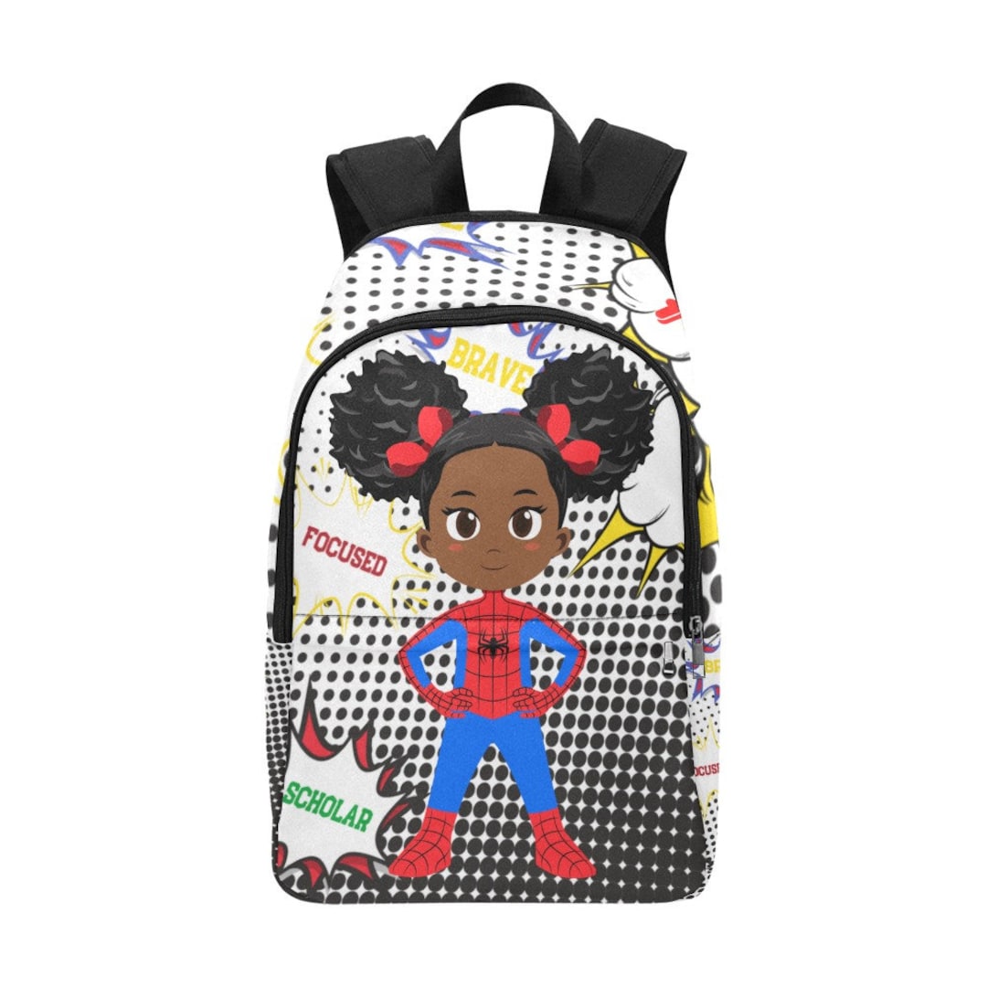 Spidergirl Bookbag, Black Girl Bookbag, Spiderman Bookbag, Spidergirl