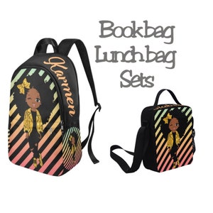 black girl bookbag, black girl backpack, back to school, custom bookbag, custom backpack, black girl magic