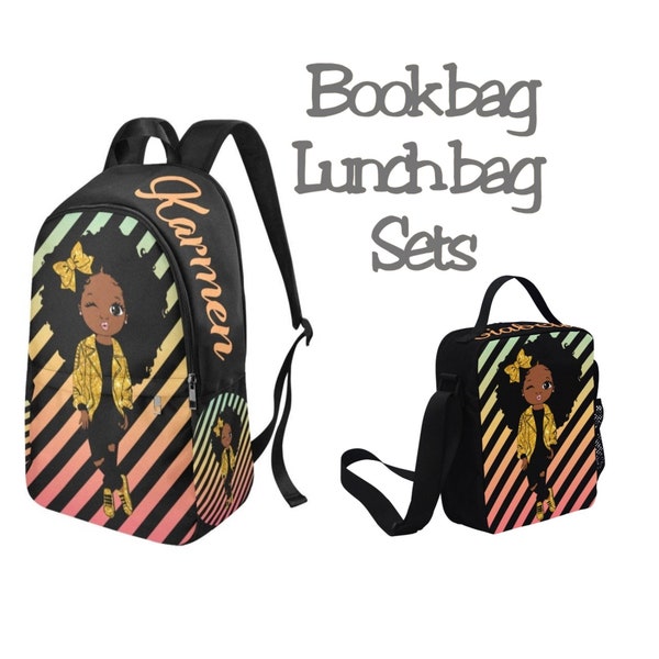 black girl bookbag, black girl backpack, back to school, custom bookbag, custom backpack, black girl magic