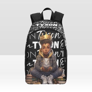 Black boy bookbag, Black Boy backpack, Black boy bag, King, young king, black boy school