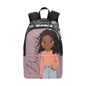 Black Girl Bookbag, Black Girl Backpack, Custom Bookbag, Personalized ...