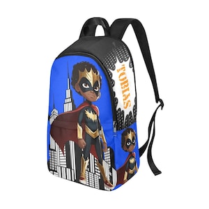 Black Boy Backpack, Spiderboy bookbag, Spiderboy birthday, Custom backpack, Custom book bag,  black boy joy, gift